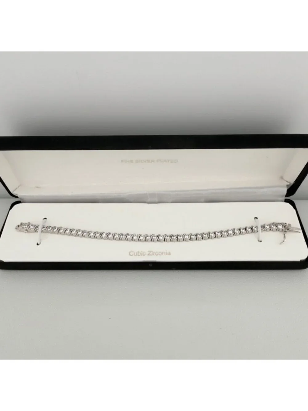 Cubic Zirconia Silver Plated Tennis Bracelet 6.75